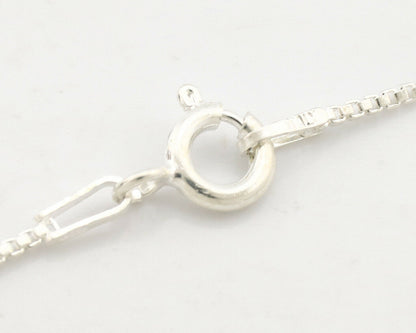 Navajo Necklace .925 Silver Green Variscite Signed Sun C.80's