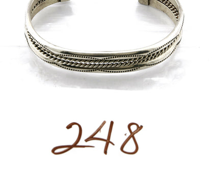 Women's Navajo Bracelet .925 Silver Handmade Cuff Native American Artist C.1980s