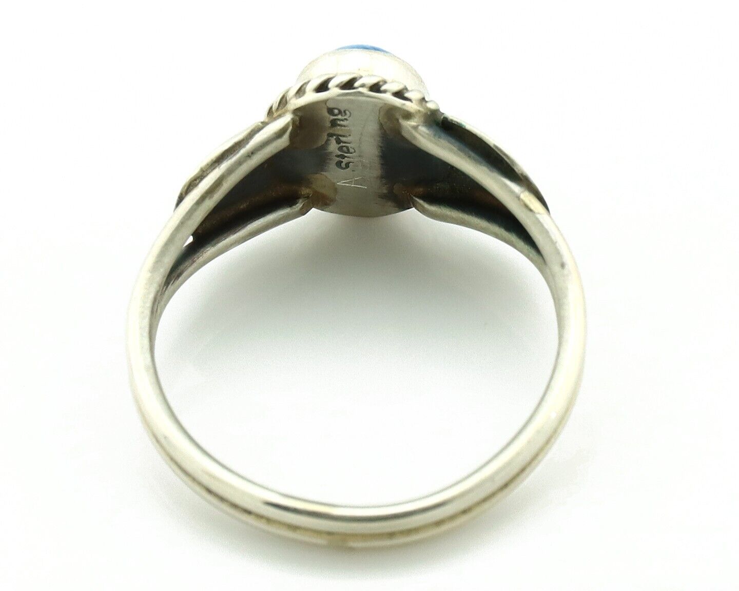 Navajo Ring 925 Silver Natural Blue Lapis Native Artist C.80's