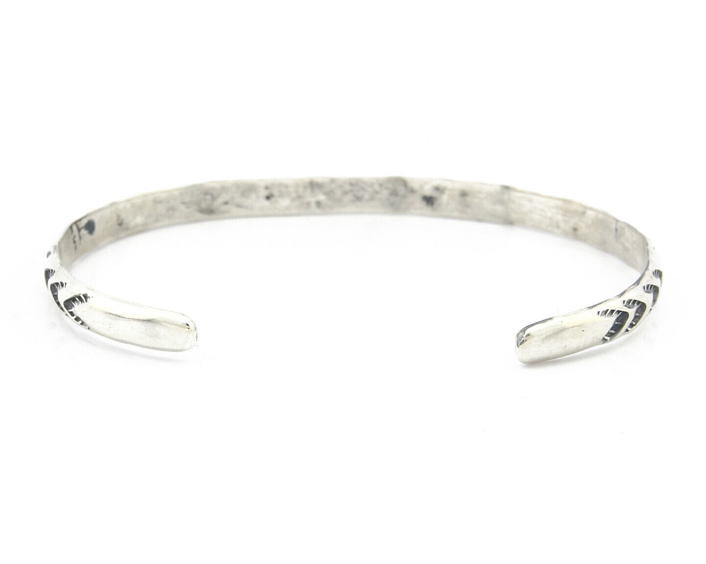 Navajo Bracelet .925 Silver Hand Stamped Arrow Head Artist I Montoya C.80's