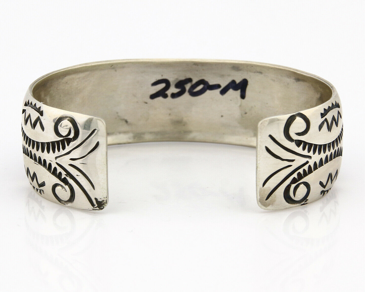 Navajo Bracelet .925 Silver Turquoise & Coral Cuff Signed Stanley Bain C.80's