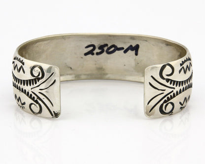 Navajo Bracelet .925 Silver Turquoise & Coral Cuff Signed Stanley Bain C.80's