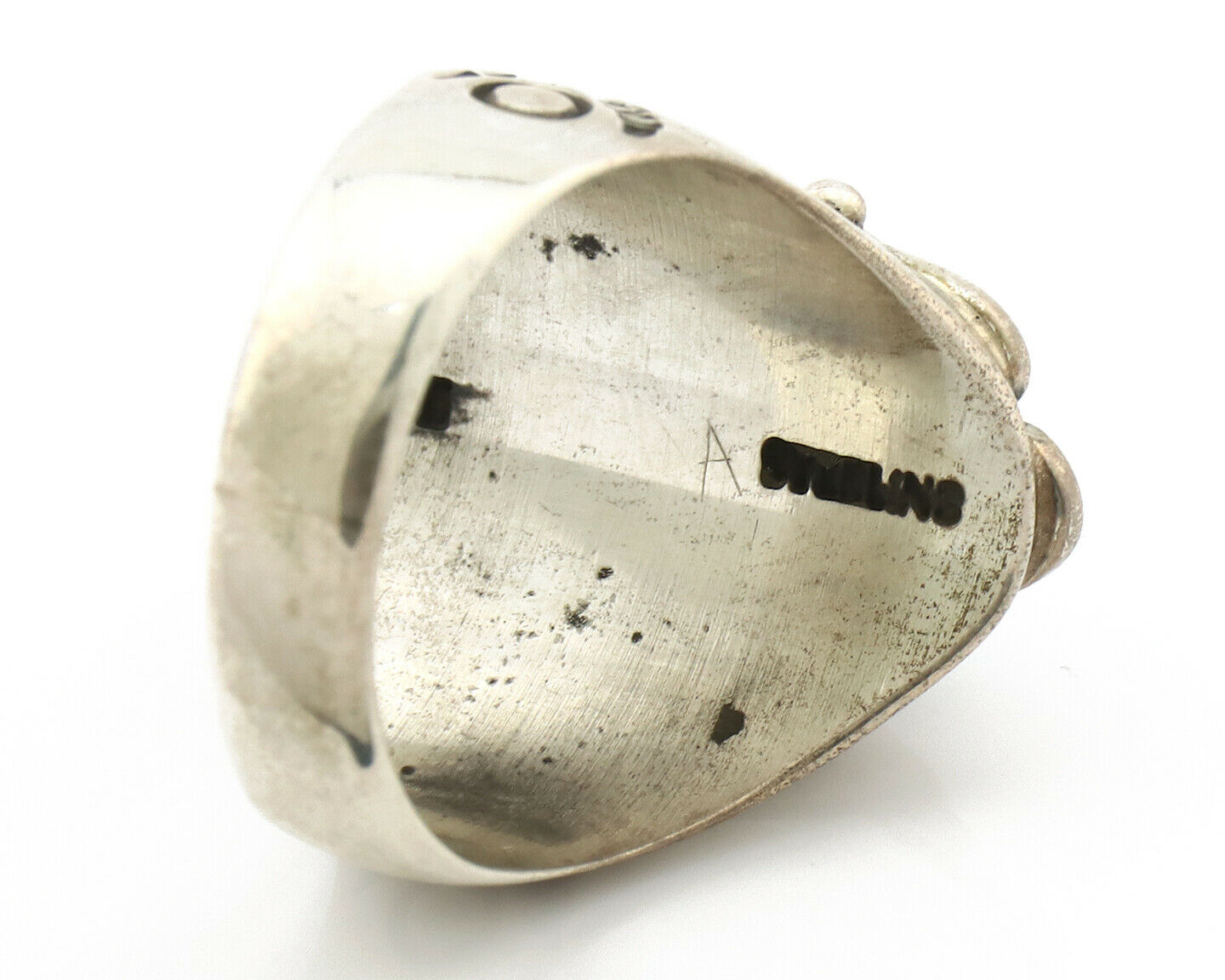 Navajo Ring .925 Silver Turquoise Mountain Native American Artist C.80's