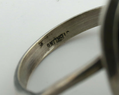 Navajo Ring .925 Silver Blue Turquoise Native American Artist Handmade C.80's