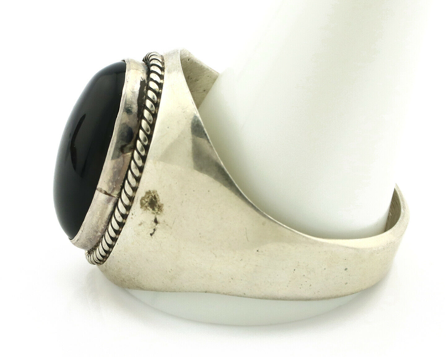 Navajo Ring .925 Silver Handmade Black Onyx Native American Artist C.80's