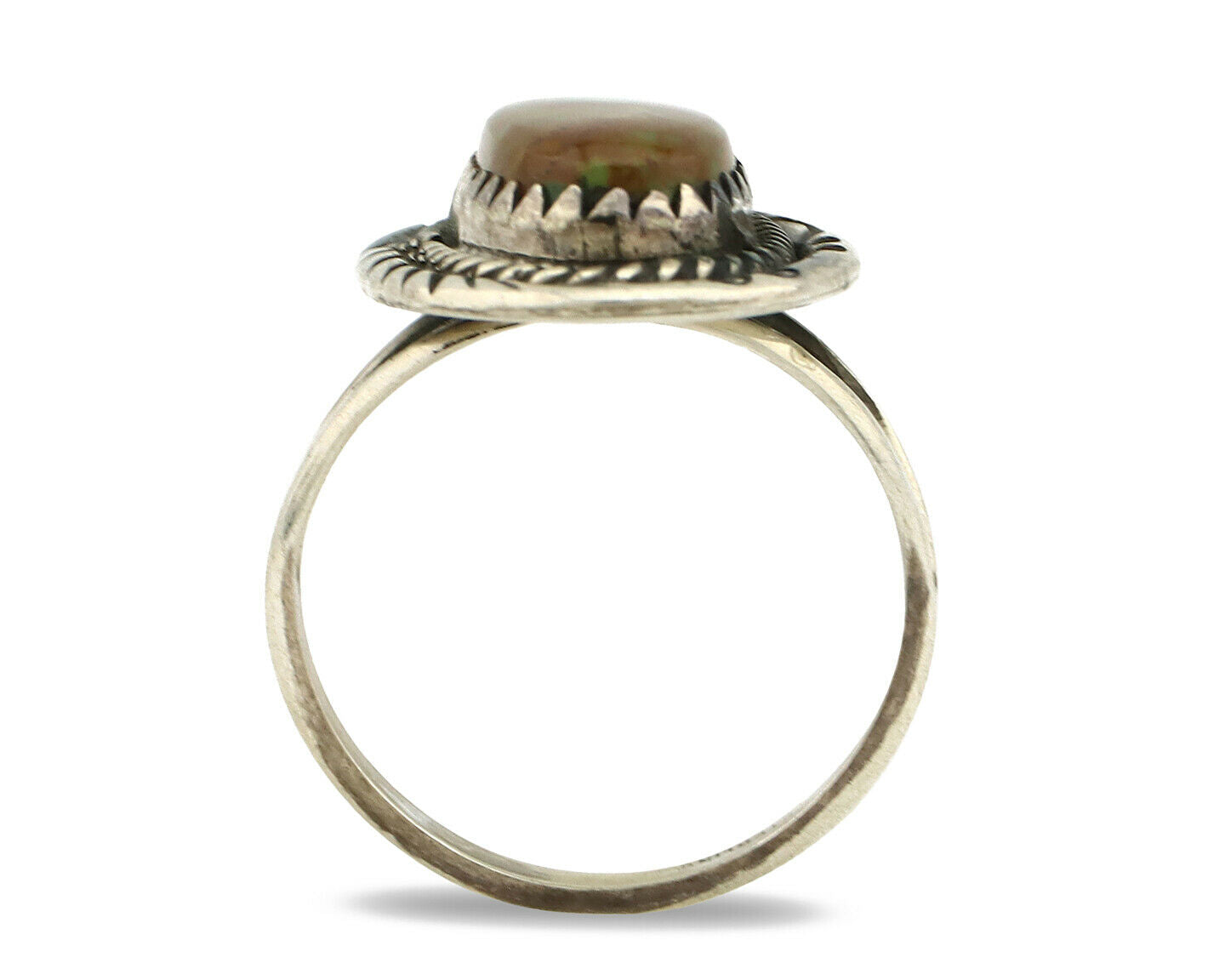 Navajo Ring .925 Silver Kingman Turquoise Native American Artist C.1980's