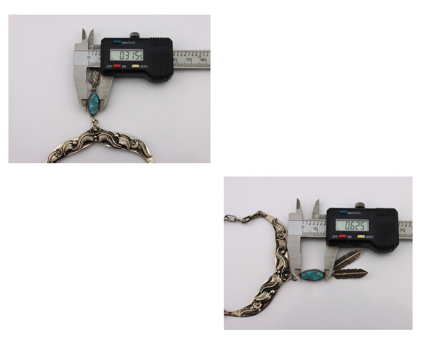 Navajo Necklace 925 Silver Sleeping Beauty Turquoise Native American C.80's