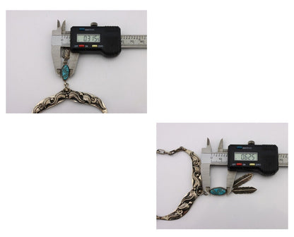 Navajo Necklace 925 Silver Sleeping Beauty Turquoise Native American C.80's