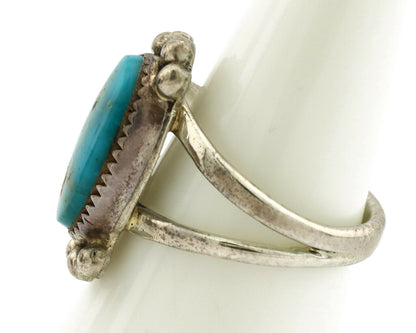 Navajo Ring .925 Silver Nevada Turquoise Artist Native American C.1980's