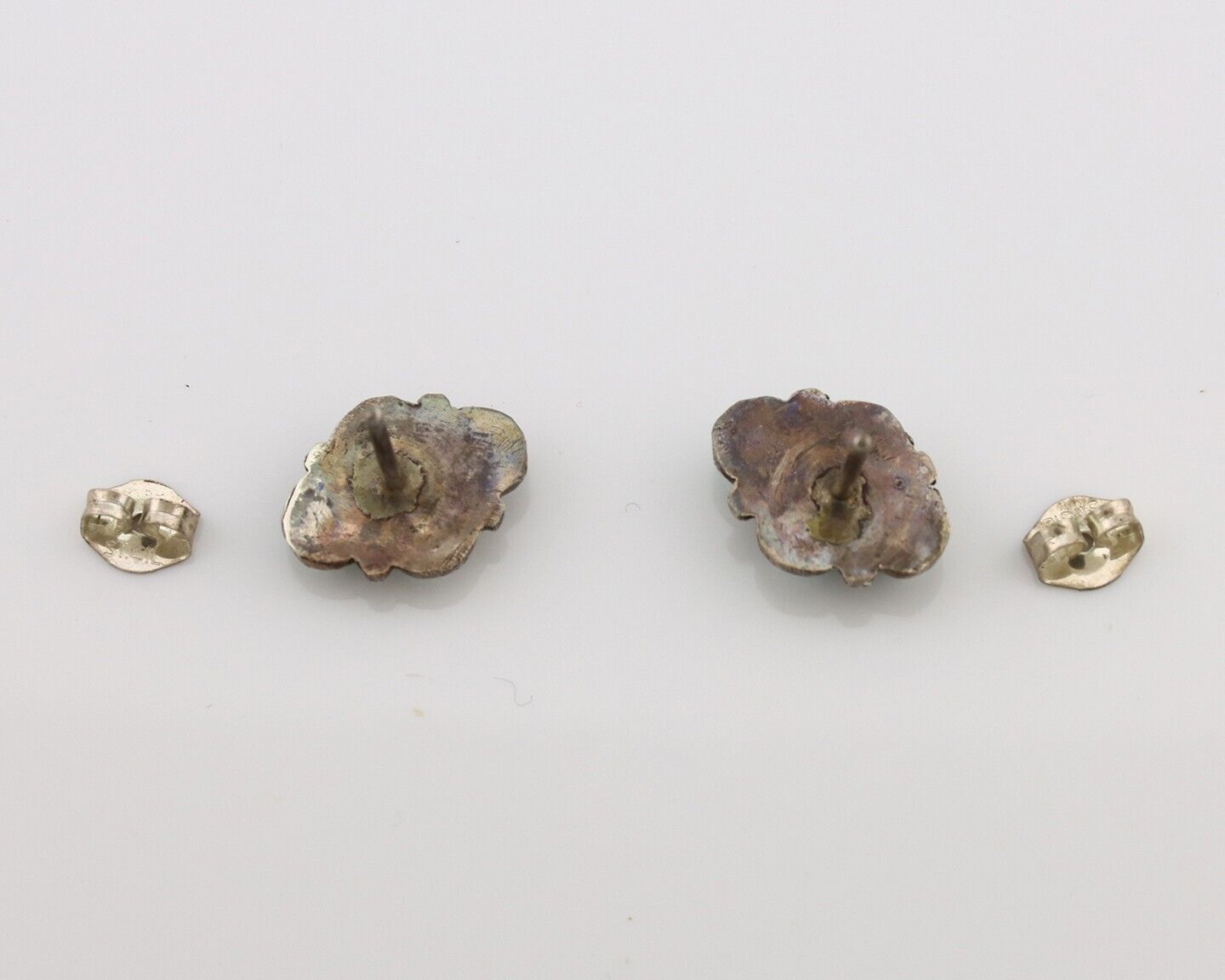 Zuni Earrings 925 Silver Sleeping Beauty Turquoise Native American Artist C.80's