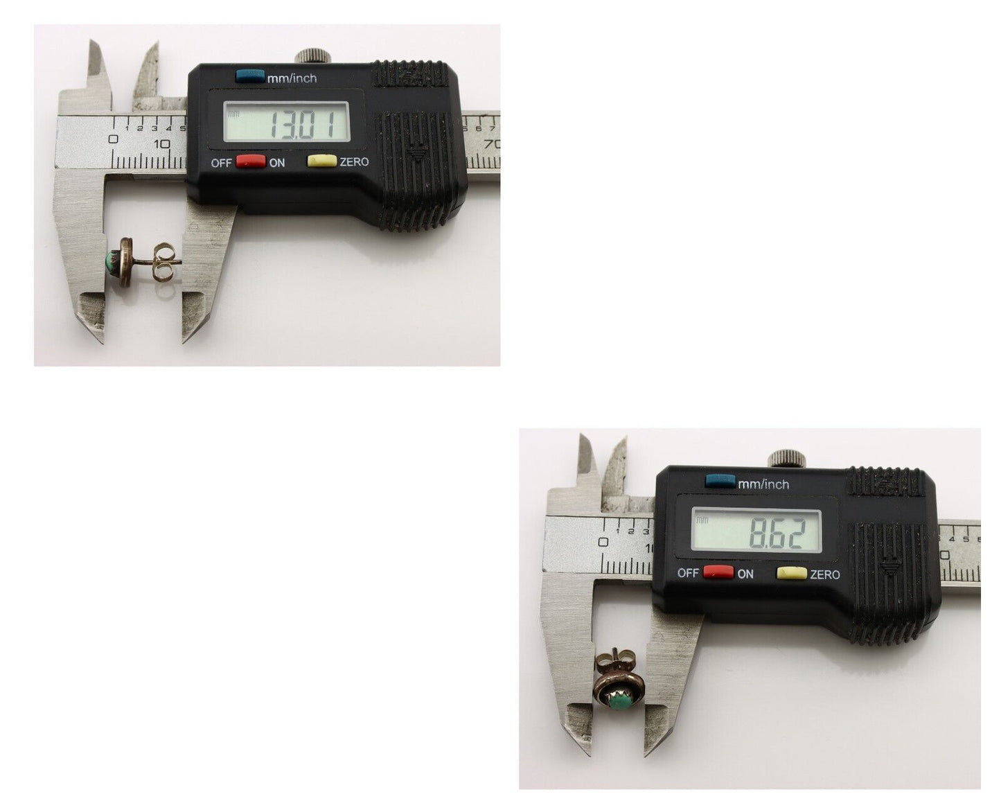 Zuni Earrings 925 Silver Natural Kingman Turquoise Native American Artist C.80's