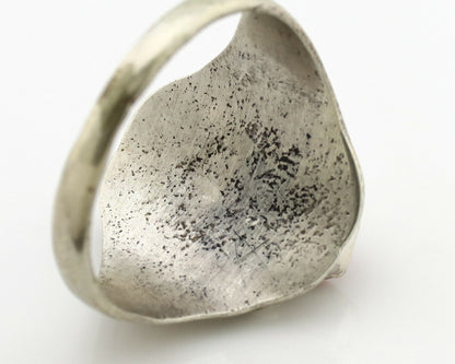 Navajo Ring .925 Silver Sleeping Beauty Turquoise Native Artist Signed C.1980's