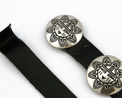Women's Navajo Concho Belt Hand Stamped .925 Silver C.80's