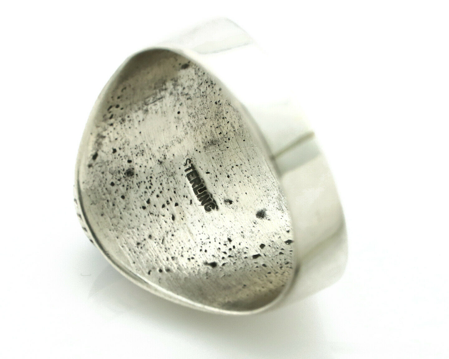 Navajo Ring .925 Silver Handmade Black Onyx Native American Artist C.80's