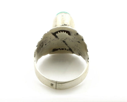 Navajo Ring .925 Silver Kingman Turquoise Artist Signed Apache C.80's