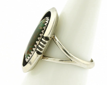 Navajo Ring .925 Silver Manassas Turquoise Native American Artist C.1980's