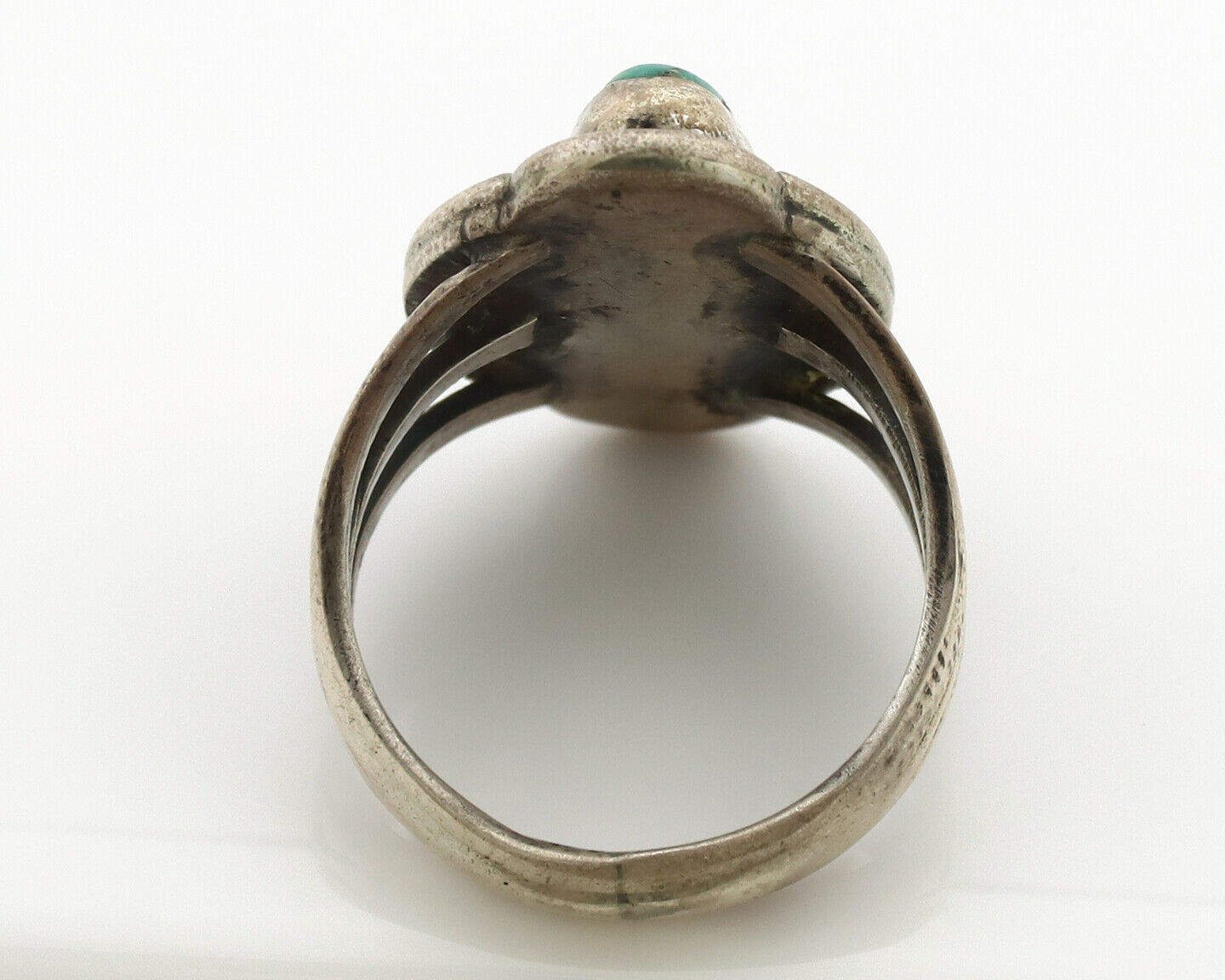 Navajo Ring .925 Silver Natural Blue Turquoise Native American Artist C.1980's