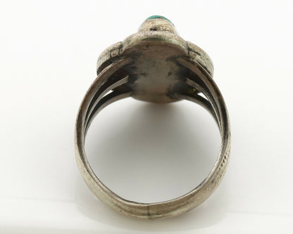 Navajo Ring .925 Silver Natural Blue Turquoise Native American Artist C.1980's