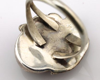 Navajo Ring .925 Silver Damele Turquoise Native American Artist C.1980's