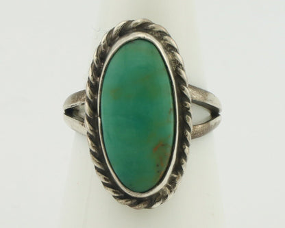 Navajo Ring 925 Silver Natural Blue Kingman Turquoise M Montoya C.80's