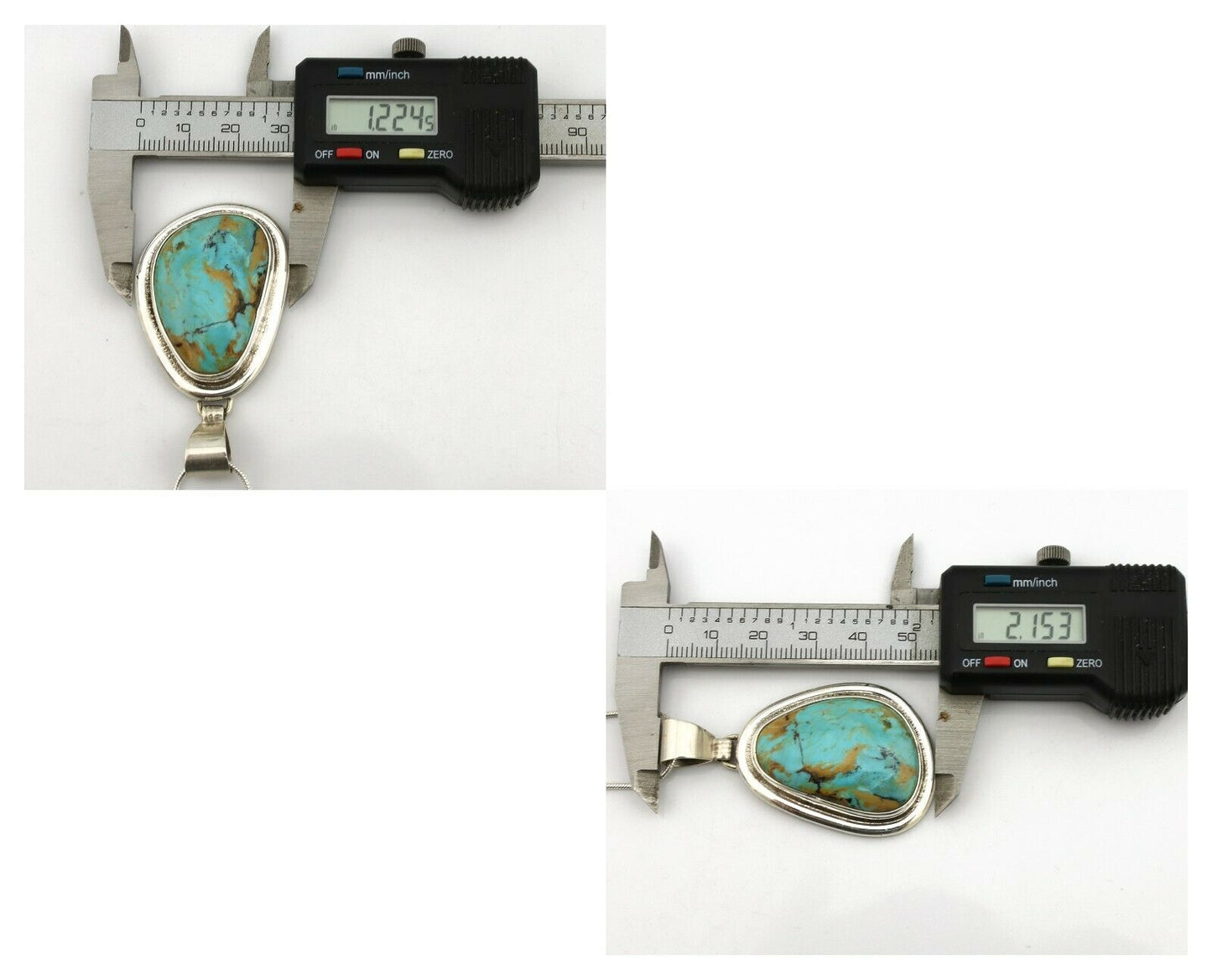 Navajo Necklace .925 Silver Morenci Turquoise Signed Sun C.1980's