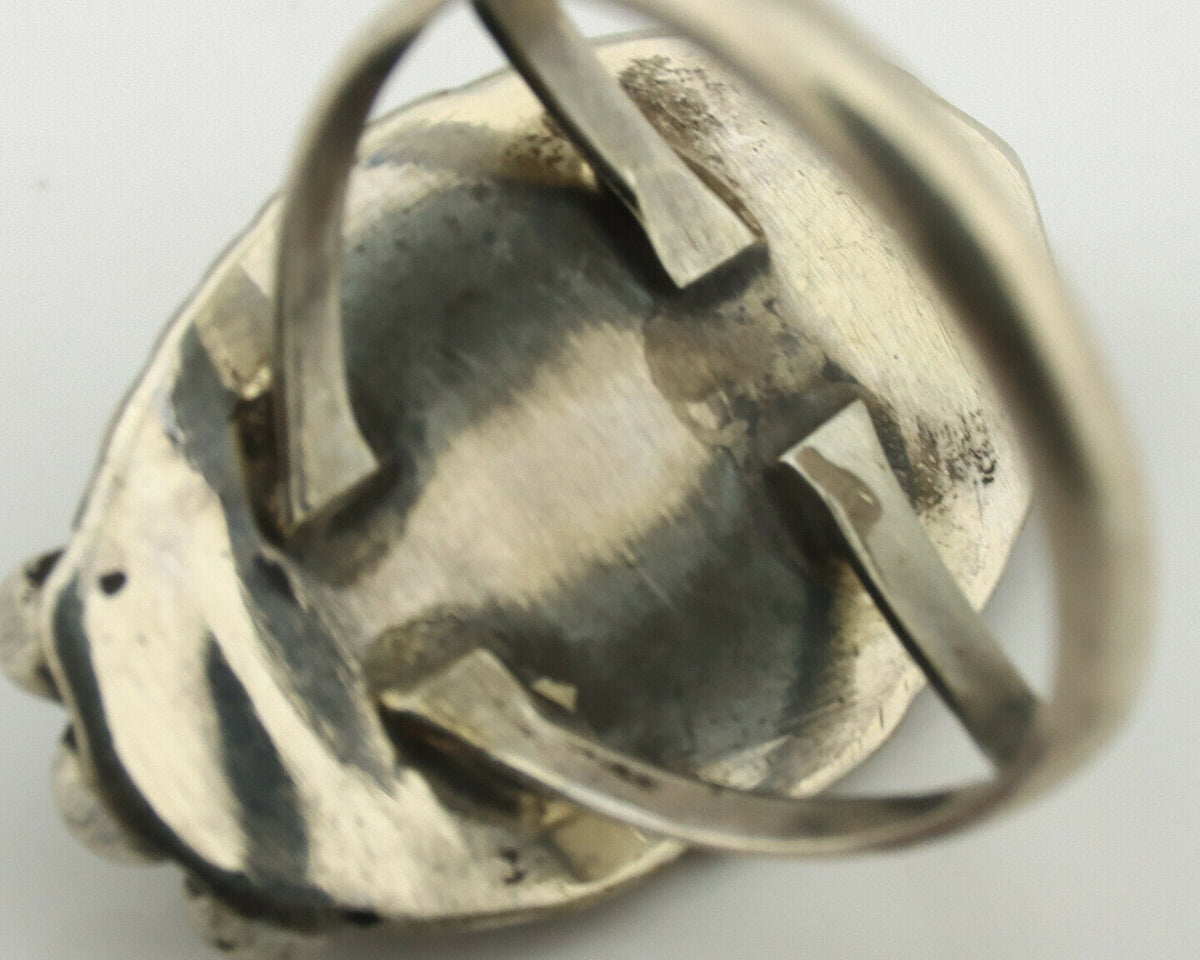 Navajo Ring .925 Silver Natural Turquoise Artist Signed Native American C.80's