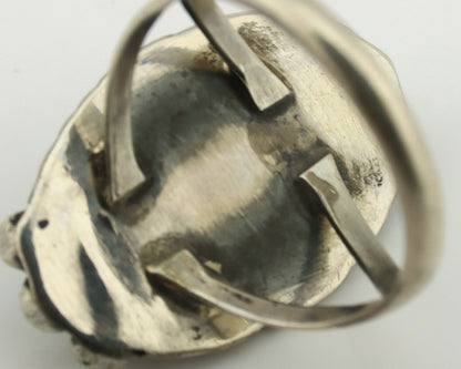 Navajo Ring .925 Silver Natural Turquoise Artist Signed Native American C.80's