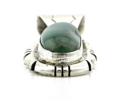 Navajo Pendant .925 Silver Royston Turquoise Signed Artist BH C.80's
