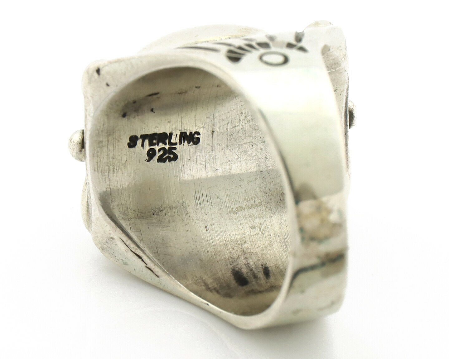 Navajo Ring .925 Silver Royston Turquoise Native American Artist C.80's