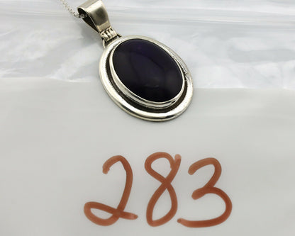 Navajo Necklace .925 Silver Natural Sugilite Apache Manufacturing C.80's