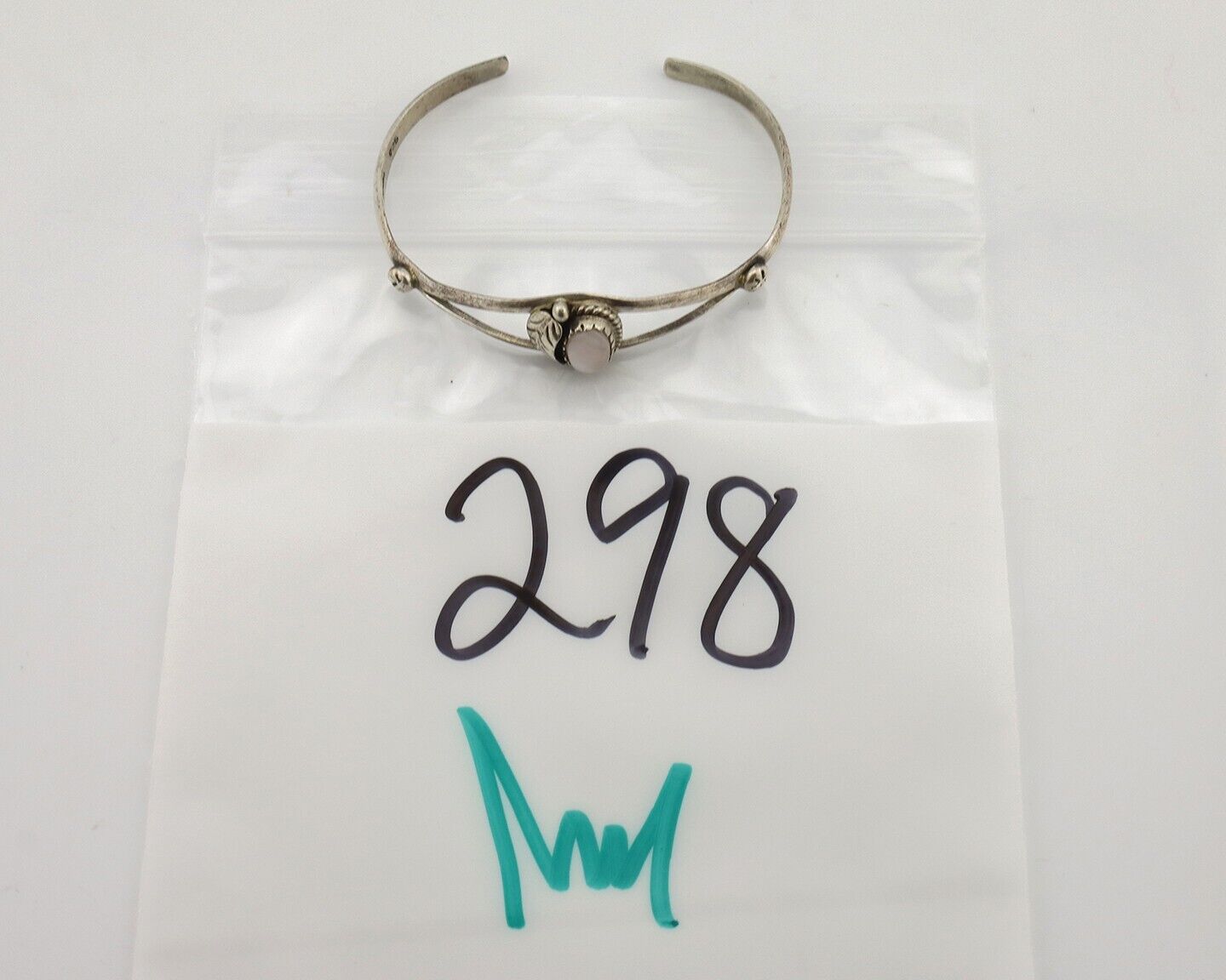 Women's Navajo Bracelet 925 Silver Natural Pink Mussel Native American C.80's