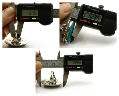 Navajo Ring .925 Silver Blue Turquoise Artist Signed M Begay C.1980's