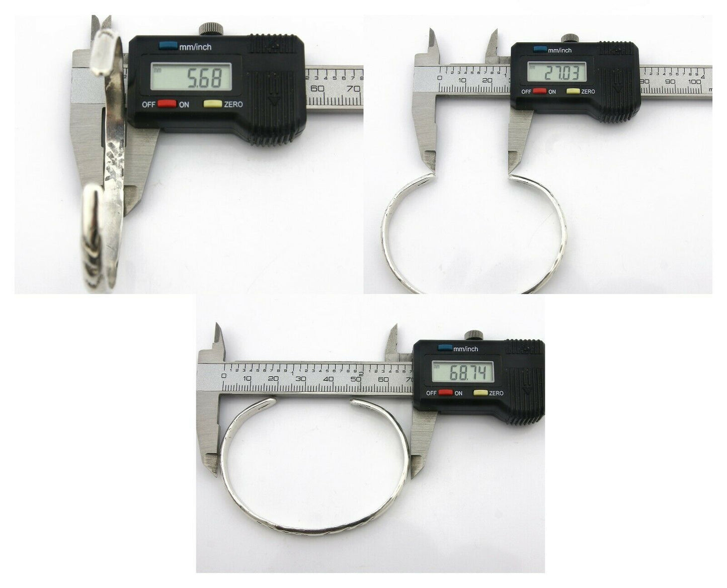 Navajo Bracelet .925 Silver Hand Stamped Arrow Head Artist I Montoya C.80's