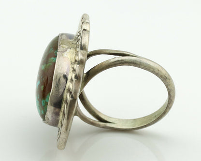 Navajo Ring .925 Silver Kingman Turquoise Signed Billy Eagle C.1980's