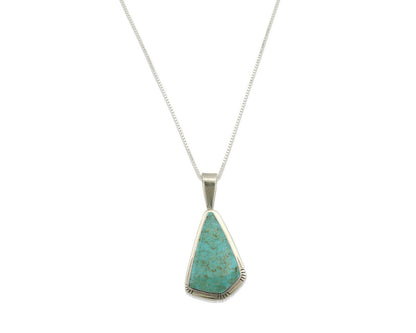 Navajo Pendant .925 Silver Blue Turquoise Artist Signed Douglas Zachary C.80's