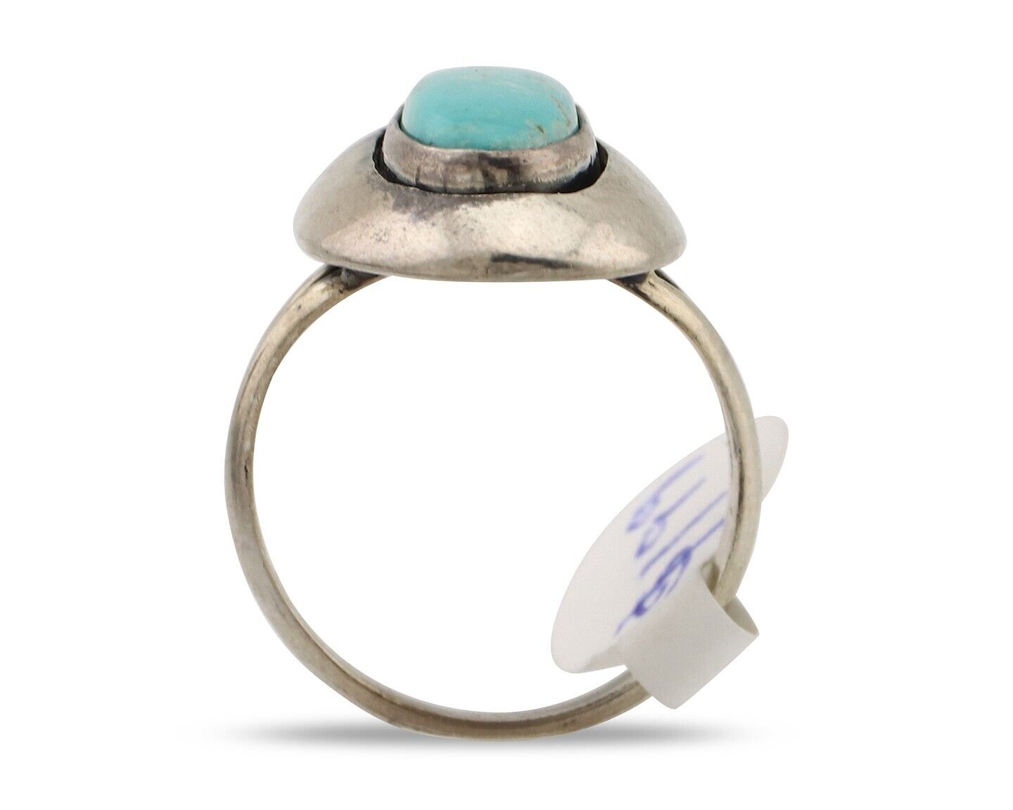 Navajo Ring 925 Silver Natural Blue Turquoise Artist Signed M Montoya C.80's