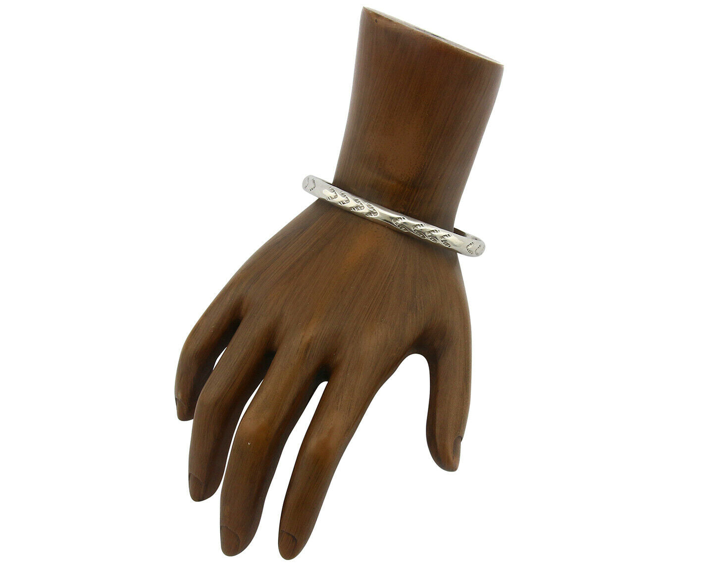 Navajo Bracelet .925 Silver Hand Stamped Arrow Head Artist Montoya C.80's