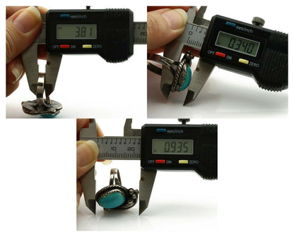 Navajo Ring .925 Silver Blue Turquoise Native American Artist C.1980's