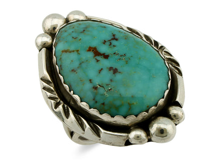 Navajo Ring .925 Silver Turquoise Mountain Native American Artist C.80's