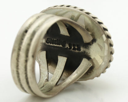 Navajo Ring .925 Silver Natural Blue Turquoise Native American Artist C.1980's
