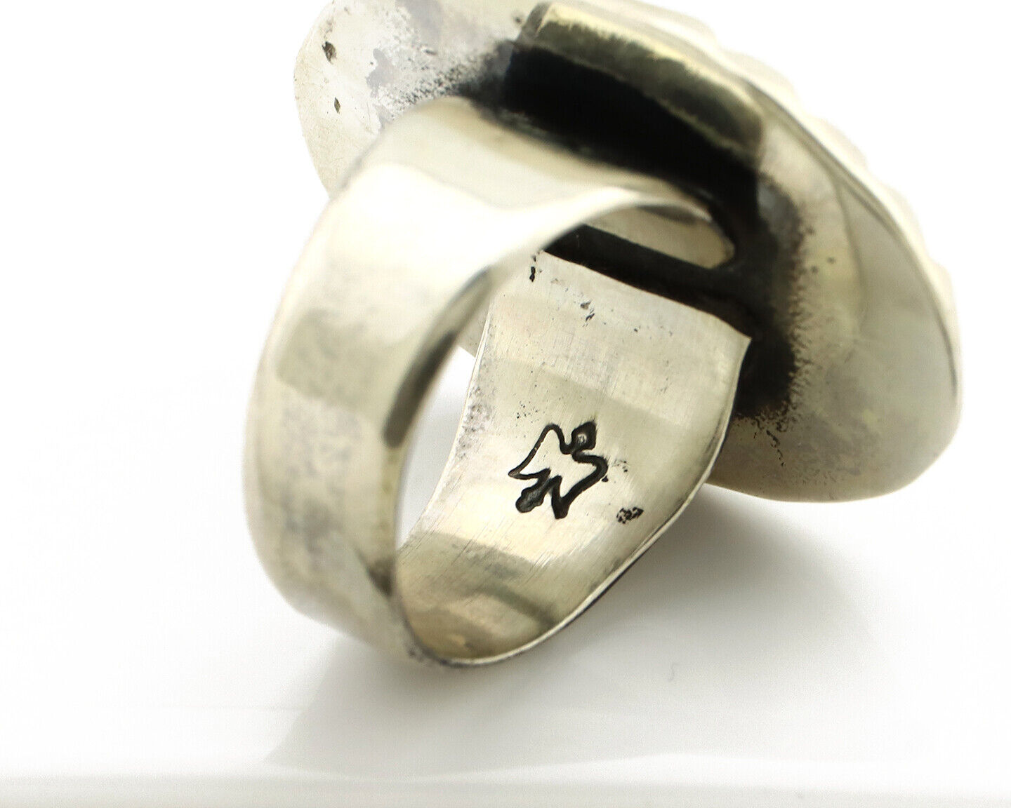 Navajo Ring 925 Silver Turquoise Mountain Artist Signed C Montoya C.80's
