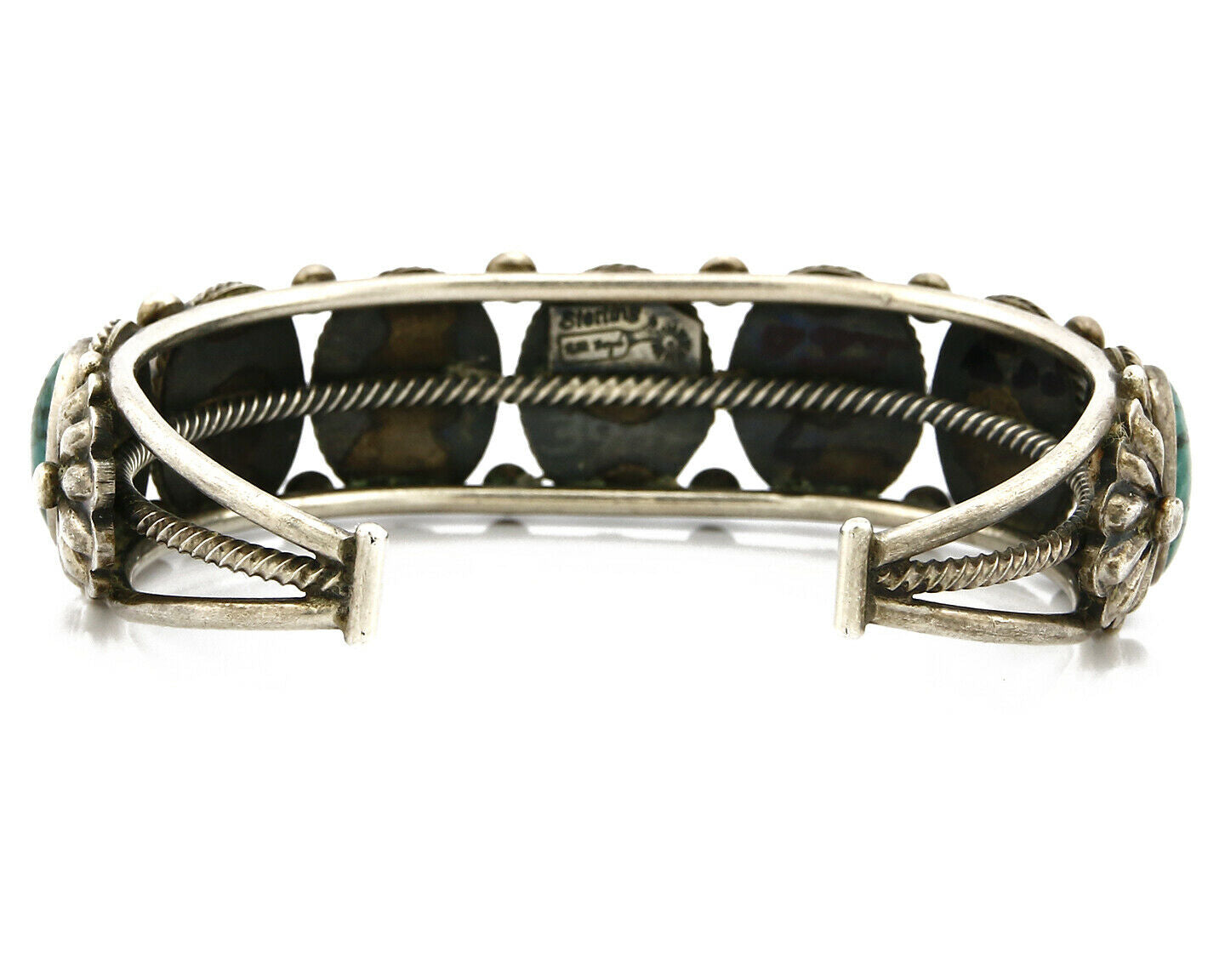 Women's Navajo Turquoise Bracelet .925 Silver Handmade Signed Boyd C.80's