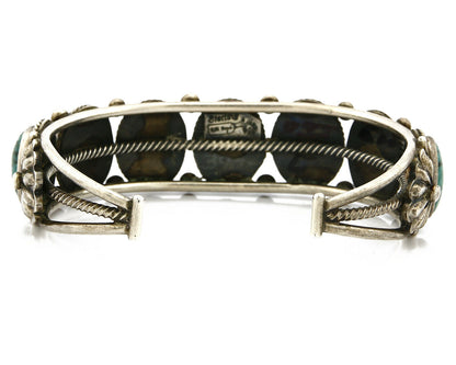Women's Navajo Turquoise Bracelet .925 Silver Handmade Signed Boyd C.80's