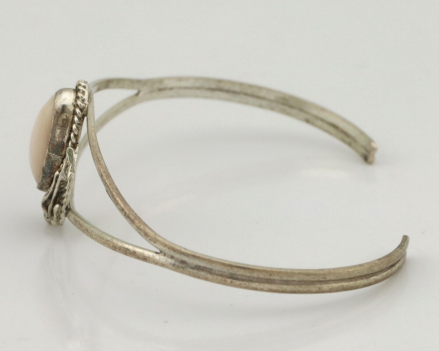 Women's Navajo Bracelet 925 Silver Natural Pink Mussel Native American C.80's