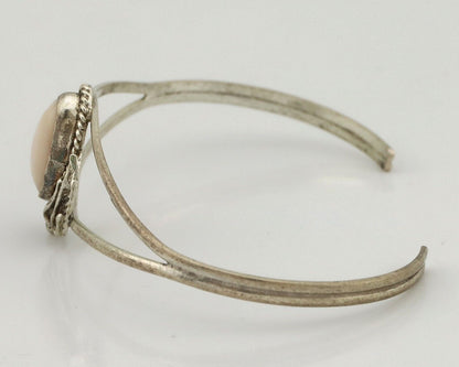 Women's Navajo Bracelet 925 Silver Natural Pink Mussel Native American C.80's