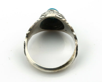 Navajo Ring .925 Silver Natural Blue Turquoise Native American Artist C.80's