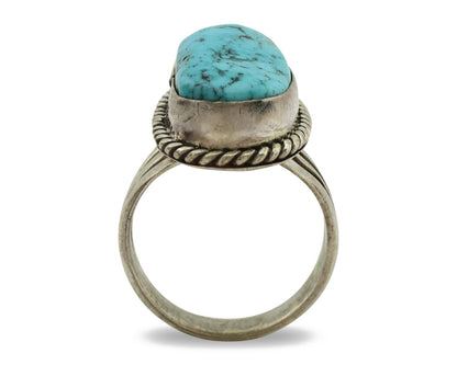 Navajo Ring .925 Silver Blue Turquoise Native American Artist C.1980's