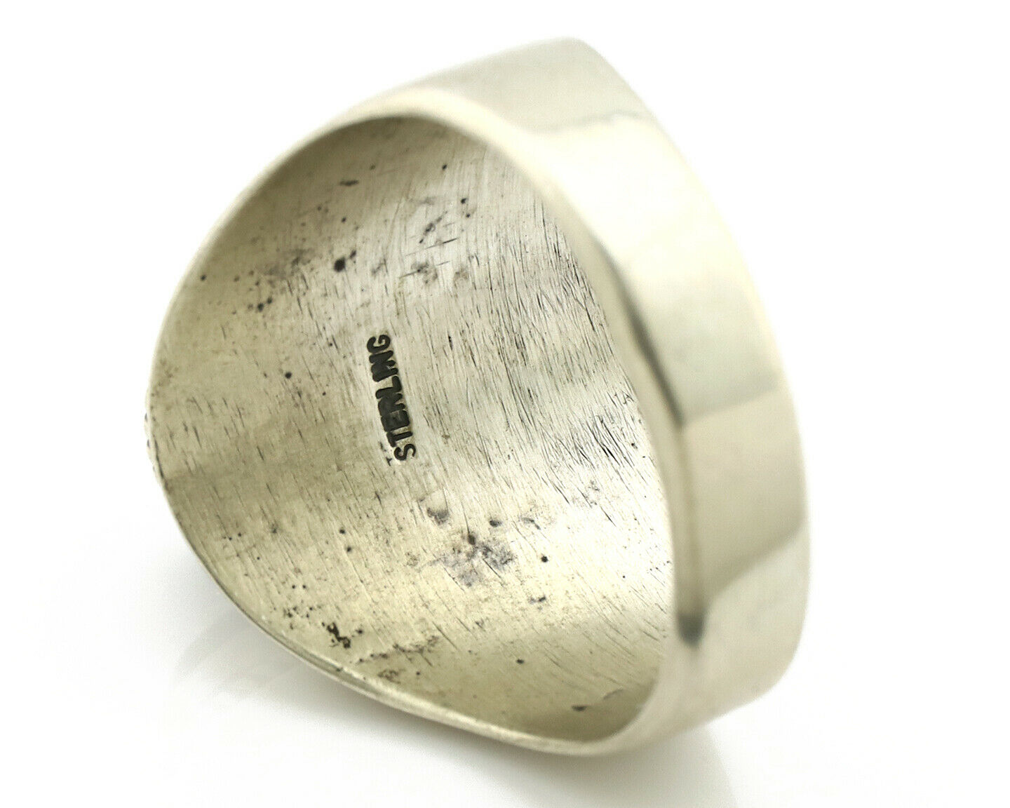 Navajo Ring .925 Silver Handmade Black Onyx Native American Artist C.80's