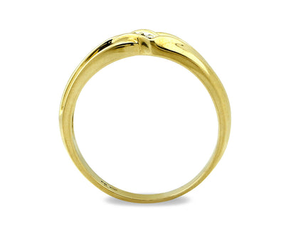 Men's Natural Diamond Band Solid Yellow Gold Wedding Ring