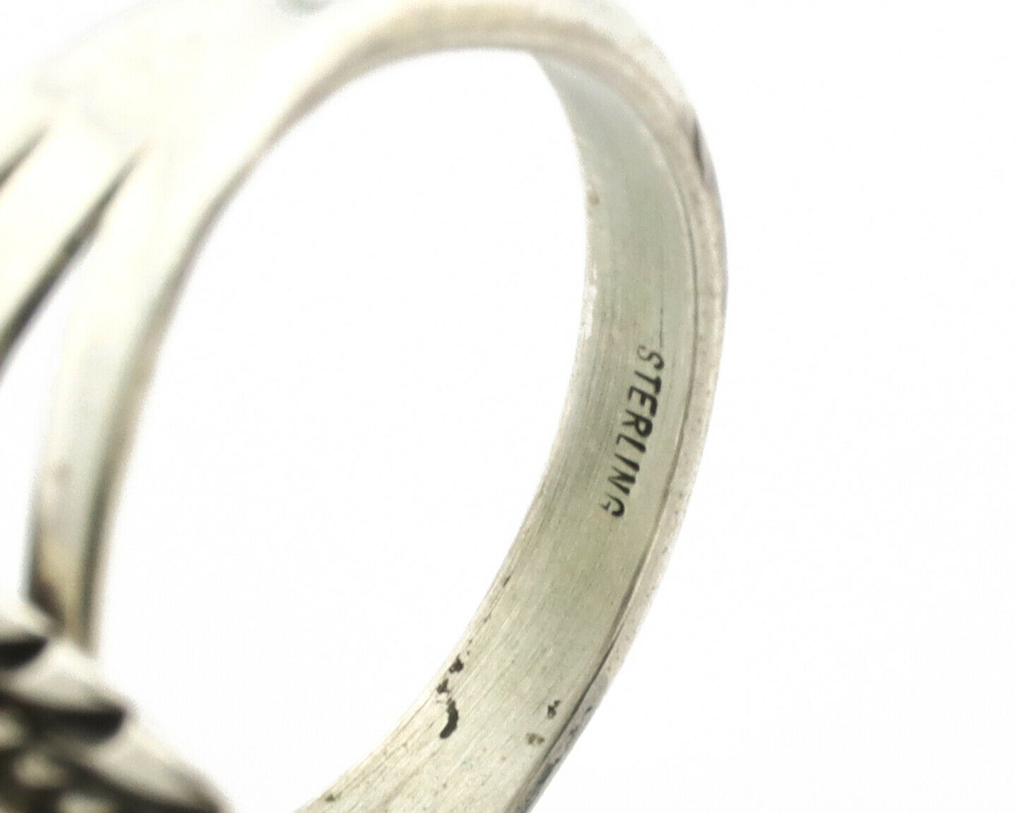 Navajo Ring .925 Silver Kingman Turquoise Native American Artist C.80's